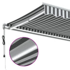 Markise Automatisch mit LED Anthrazit & Weiß 600x350 cm