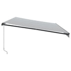 Markise Manuell mit LEDs Anthrazit & Weiß 600x350 cm