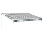 Markise Einziehbar Anthrazit und Weiß 3x2,5 m Stoff & Aluminium