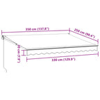 Markise Einziehbar Anthrazit & Weiß 3,5x2,5 m Stoff & Aluminium