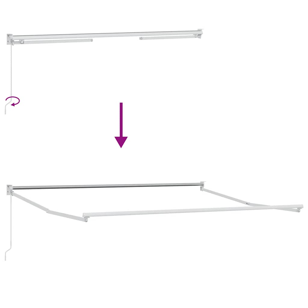 Markise Einziehbar Anthrazit und Weiß 5x3 m Stoff und Aluminium