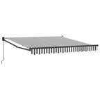 Markise Einziehbar Anthrazit und Weiß 3x2,5 m Stoff & Aluminium