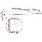 Markise Einziehbar Anthrazit und Weiß 3x2,5 m Stoff & Aluminium