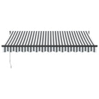 Markise Einziehbar Anthrazit & Weiß 3,5x2,5 m Stoff & Aluminium