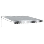Markise Einziehbar Anthrazit und Weiß 3x2,5 m Stoff & Aluminium