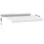 Markise Einziehbar Anthrazit & Weiß 3,5x2,5 m Stoff & Aluminium