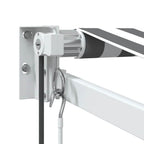 Markise Einziehbar Anthrazit & Weiß 3,5x2,5 m Stoff & Aluminium