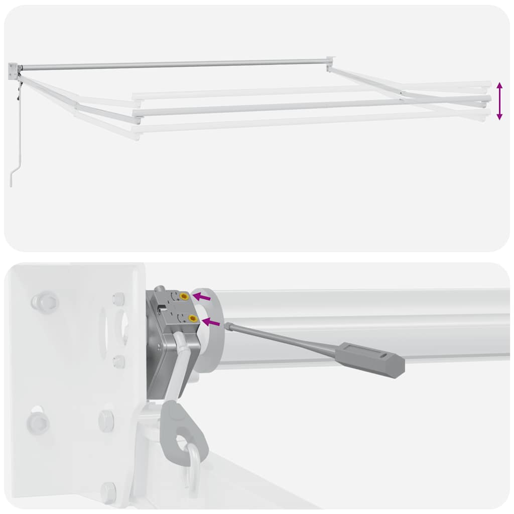 Markise Einziehbar Anthrazit und Weiß 4,5x3 m Stoff & Aluminium