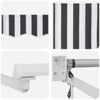 Markise Einziehbar Anthrazit und Weiß 4,5x3 m Stoff & Aluminium