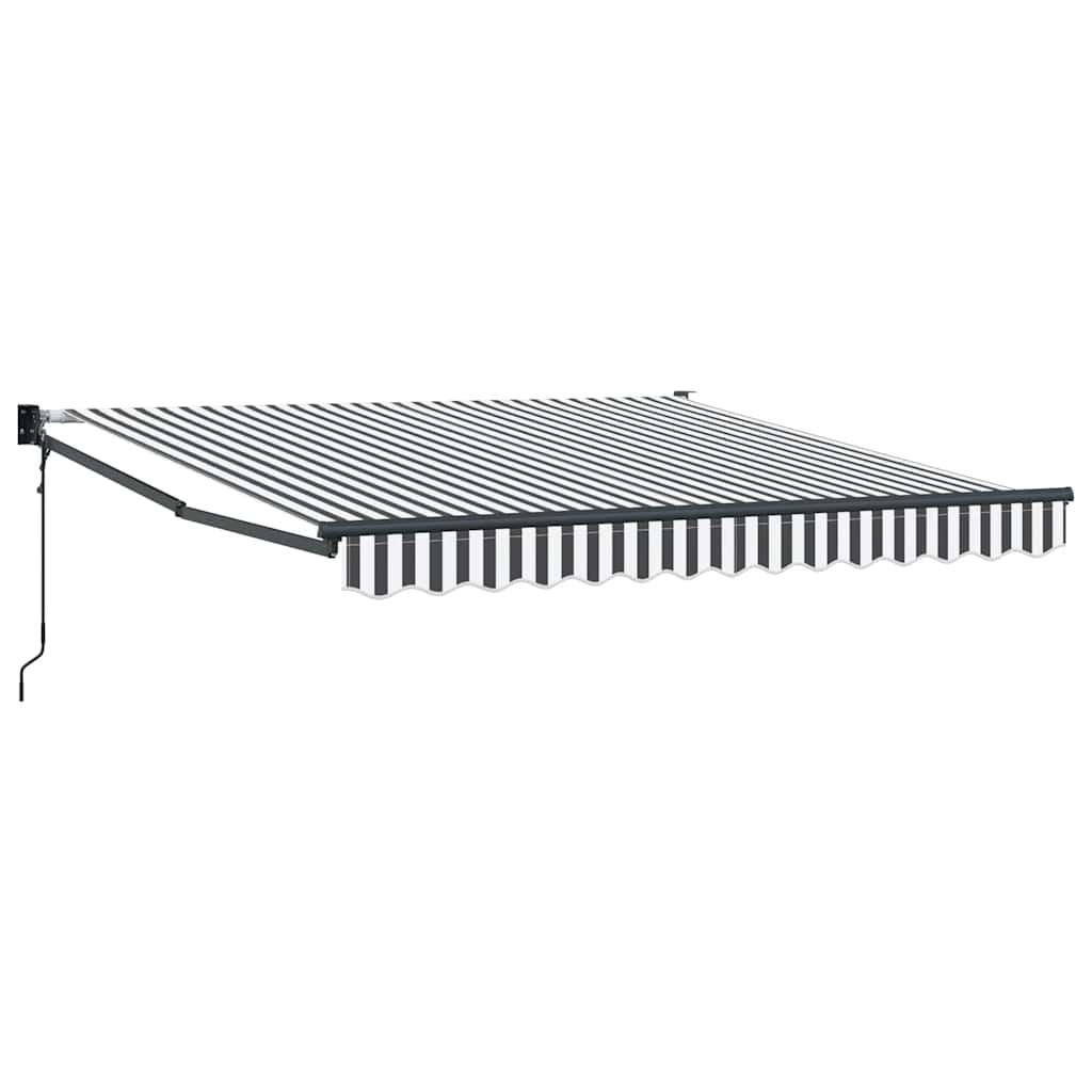 Markise Einziehbar Anthrazit und Weiß 3x2,5 m Stoff & Aluminium