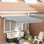 Markise Einziehbar Anthrazit und Weiß 3x2,5 m Stoff & Aluminium