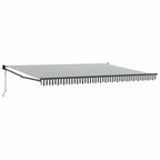 Markise Einziehbar Anthrazit und Weiß 4,5x3 m Stoff & Aluminium