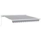 Markise Einziehbar Anthrazit und Weiß 3x2,5 m Stoff & Aluminium