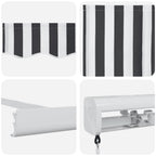 Markise Einziehbar Anthrazit und Weiß 3x2,5 m Stoff & Aluminium