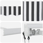 Markise Einziehbar Anthrazit und Weiß 4,5x3 m Stoff & Aluminium