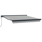Markise Einziehbar Anthrazit und Weiß 3x2,5 m Stoff & Aluminium