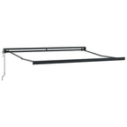 Markise Einziehbar Anthrazit und Weiß 3x2,5 m Stoff & Aluminium