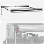 Markise Einziehbar Anthrazit und Weiß 3x2,5 m Stoff & Aluminium