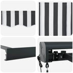 Markise Einziehbar Anthrazit und Weiß 3x2,5 m Stoff & Aluminium