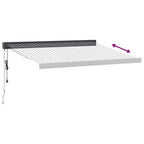 Markise Einziehbar Anthrazit & Weiß 3,5x2,5 m Stoff & Aluminium