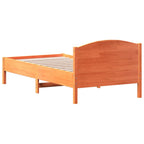 Massivholzbett ohne Matratze Wachsbraun 90x190 cm Kiefernholz