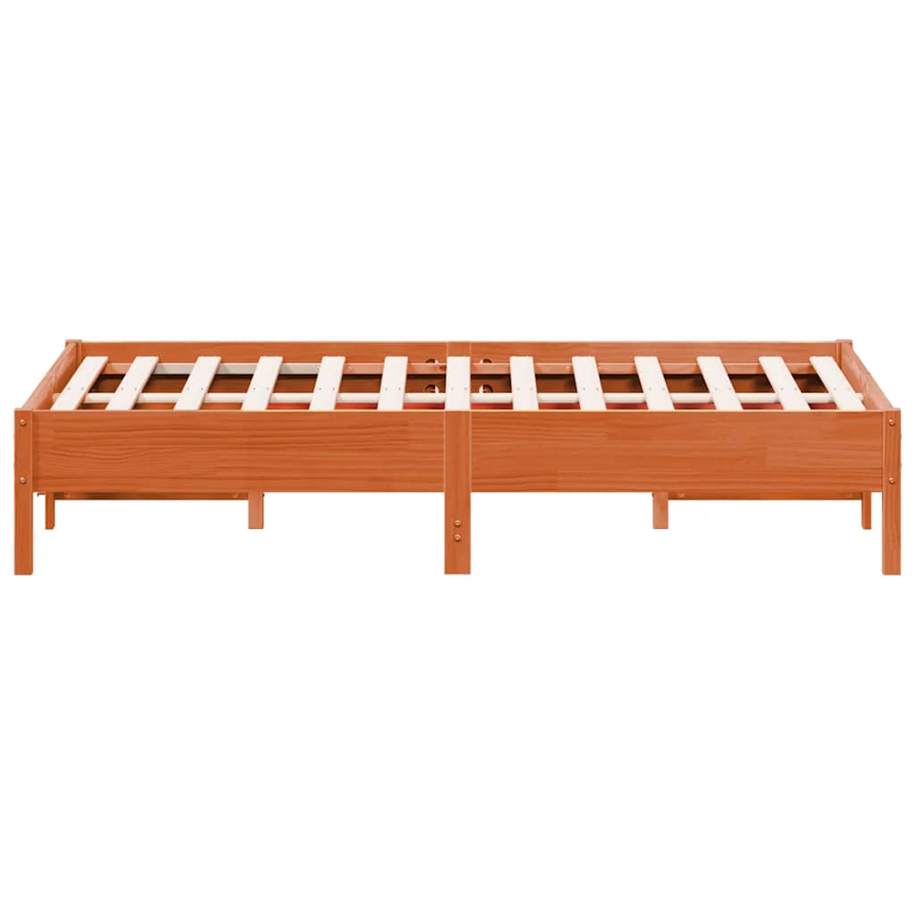 Massivholzbett ohne Matratze Wachsbraun 120x190 cm Kiefernholz