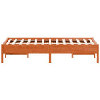 Massivholzbett ohne Matratze Wachsbraun 75x190 cm Kiefernholz