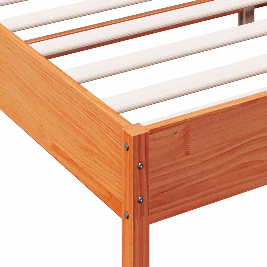 Massivholzbett ohne Matratze Wachsbraun 75x190 cm Kiefernholz