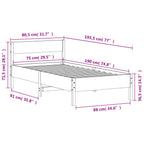 Massivholzbett ohne Matratze Wachsbraun 75x190 cm Kiefernholz