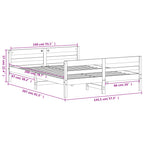 Massivholzbett ohne Matratze 140x200 cm Kiefernholz