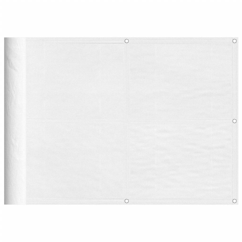 Balkon-Sichtschutz Weiß 75x700 cm 100 % Polyester-Oxford