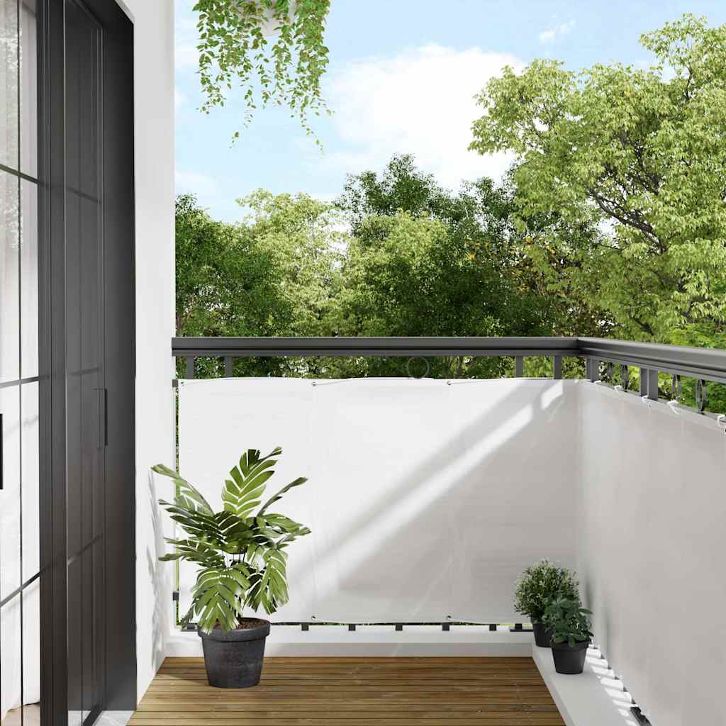 Balkon-Sichtschutz Weiß 90x800 cm 100 % Polyester-Oxford