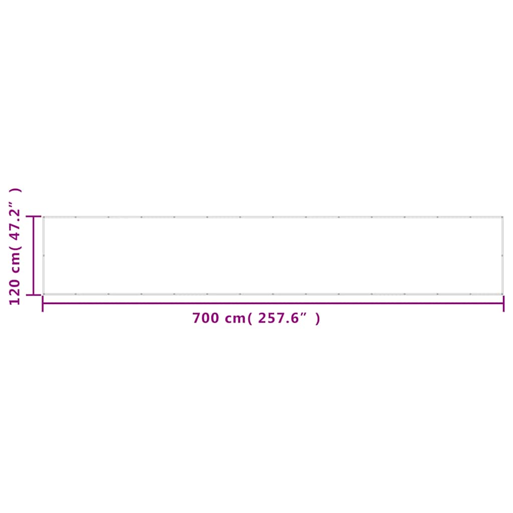 Balkon-Sichtschutz Creme 120x700 cm 100 % Polyester-Oxford