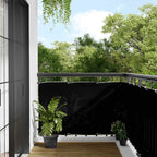 Balkon-Sichtschutz Schwarz 90x700 cm 100 % Polyester-Oxford