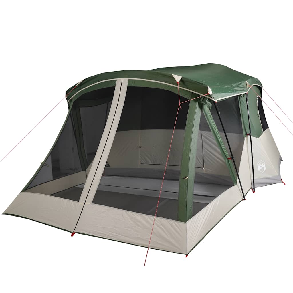 Campingzelt mit Vorzelt 4 Personen Grün Wasserdicht
