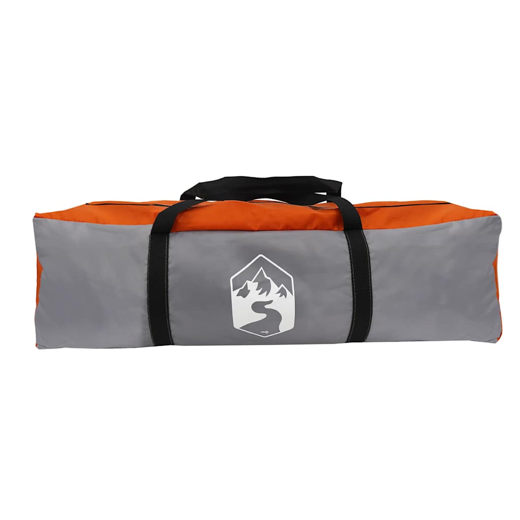 Tunnelzelt 3 Personen Grau und Orange Wasserdicht