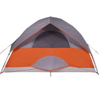 Kuppel-Campingzelt 3 Personen Grau und Orange Wasserdicht