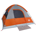 Kuppel-Campingzelt 4 Personen Grau und Orange Wasserdicht