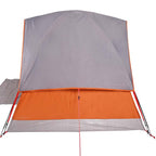 Kuppel-Campingzelt 4 Personen Grau und Orange Wasserdicht