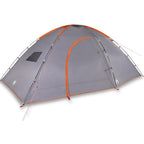 Campingzelt 8 Personen Grau und Orange Wasserdicht