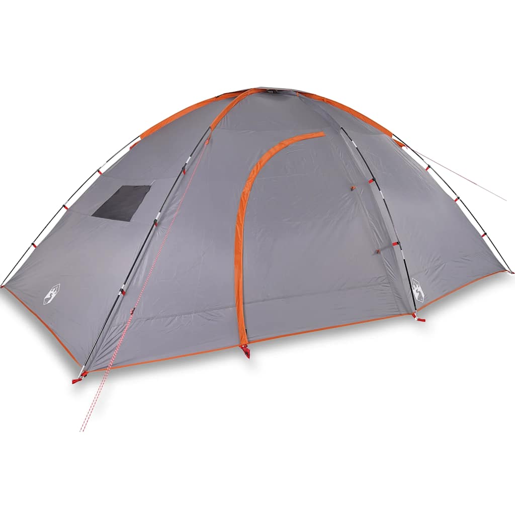 Campingzelt 8 Personen Grau und Orange Wasserdicht