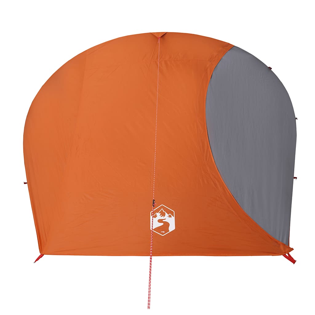 Kuppel-Campingzelt 4 Personen Grau und Orange Wasserdicht
