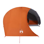 Kuppel-Campingzelt 4 Personen Grau und Orange Wasserdicht