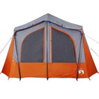 Campingzelt 5 Personen Grau und Orange Wasserdicht
