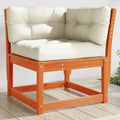 Garten-Ecksofa mit Kissen Wachsbraun Massivholz Kiefer
