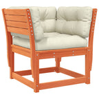 Gartensofa mit Armlehnen und Kissen Braun Massivholz Kiefer