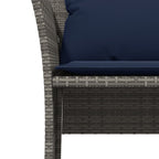 Gartenstuhl mit Fußhocker Grau Poly Rattan