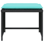 Gartenstuhl mit Fußhocker Schwarz Poly Rattan