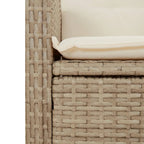 Gartenbank Verstellbar mit Kissen Beige Poly Rattan
