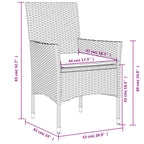 Gartenstühle mit Kissen 2 Stk. Grau Poly Rattan